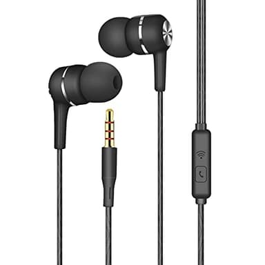 Écouteurs Filaire,Écouteurs Intra-Auriculaires,avec Microphone et Controle Volume,Jack 3.5mm Universel,Ergonomique oreillette Filaire stéréo,pour iPhone,Smartphones Android,MP3 etc.(Noir)
