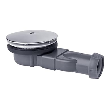 Wirquin 30719686 Bonde de douche extra-plate Slim pour receveurs extra-plats ø90 avec membrane et dôme en ABS, gris