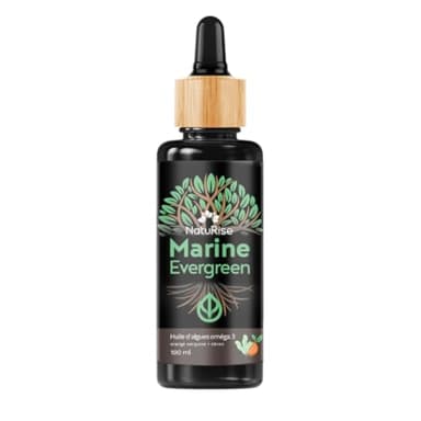 NatuRise® Oméga 3 Vegan - Huile d'Algues - 1822mg de DHA, EPA & DPA - Hautement dosé - Testé en laboratoire - Forme Triglycérides - Pipette avec échelle de dosage - Verre UV