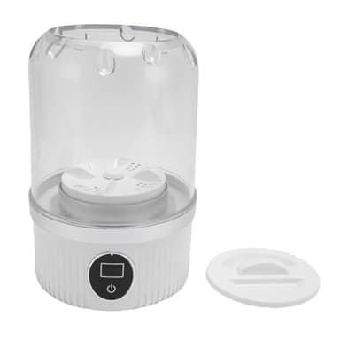 Qqmora Mini Laveuse sans Fil Rechargeable Efficace 1000 Tr/min pour Sous-vêtements Chaussettes Blanc, Machine à Laver Portable pour Petits Appartements ou Personnes Vivant Seules