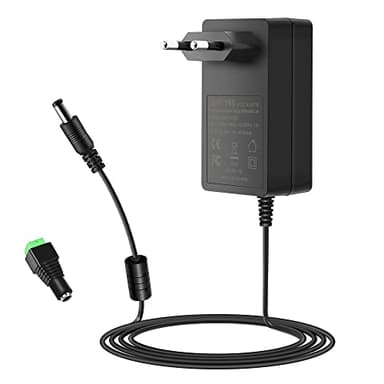 SHNITPWR Bloc d'alimentation 24 V CA/CC 100-240 V à 24 V 2 A universel avec prise UE 5,5 x 2,5 mm pour bande LED, hub USB, routeur WiFi, disque dur externe