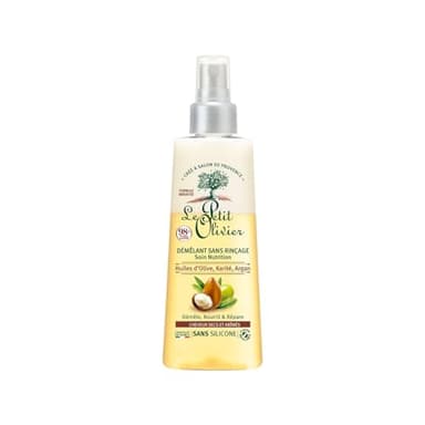 LE PETIT OLIVIER - Spray Démêlant Soin Nutrition - Sans Rinçage et Silicone- Huiles D'Olive, Karité & Argan - Démêle, Réparle & Nourrit - Cheveux Secs & Abîmés - Fabriqué en France - 150 ml