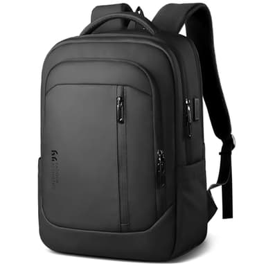 hk Sac à Dos Ordinateur Portable 17 Pouces Homme Imperméable Antivol avec USB Charging Port Fonctionnel pour Voyage Loisirs Scolaire Affaire Noir