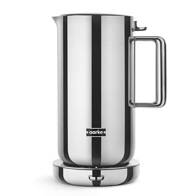 Aarke Bouilloire en acier inoxydable avec réglages de température multiples, base pivotante à 360°, fonctionnement silencieux et bec anti-goutte, capacité de 1,2 litre (Acier)