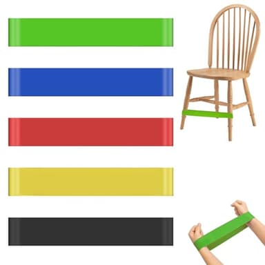 5 Pièces Elastique Chaise TDAH,Bande de Chaise Extensible pour Enfants,5 Couleurs et Tailles,pour Musculation,Yoga,Pilates
