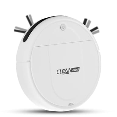 Générique Robot Aspirateur, Robot Aspirateur et Laveur 3 en 1 pour Un Nettoyage Complet, Autonomie 100 Minutes, Efficace et Silencieux,White