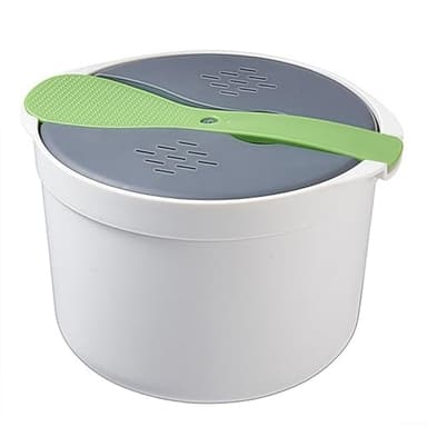 wenyouya Cuiseur à riz vapeur 3 en 1 pour micro-ondes essentiel pour un riz, des pâtes et des légumes parfaits, 18 cm (vert)