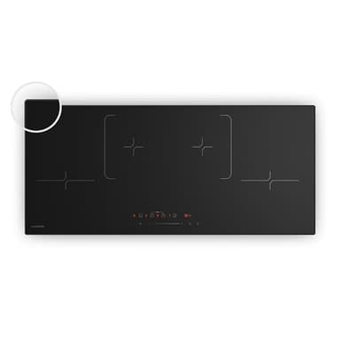 Klarstein Velaire Plaque Induction 90cm - 4 Zones, 7000W Boost, Curseur Tactile, Minuterie, Sécurité Enfants, Verre Céramique, Plaque Cuisson Induction Encastrable, Noir