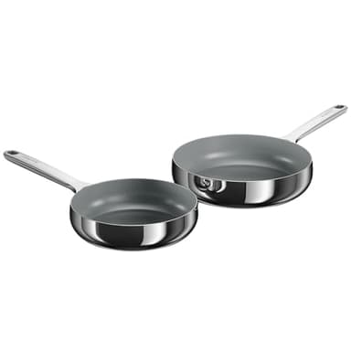 BergHOFF Home Ensemble de poêles – 2 pièces – Antiadhésives sans PFAS – inox – universelles pour tous feux