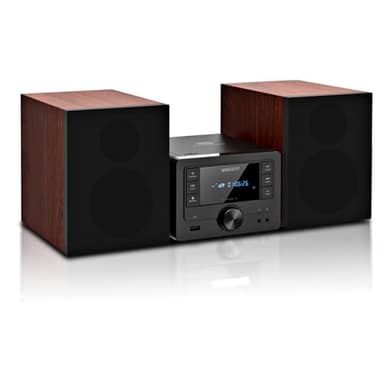 Micro Chaine HiFi avec Lecteur CD - Système Stéréo Bluetooth 40W, Radio FM, USB MP3, Entrée AUX, Enceintes Bibliothèque - Mini Chaine HiFi CD USB Bluetooth Compacte