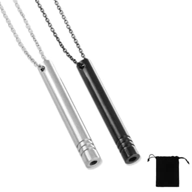 2 Pièces Collier Respiration Anti Tabac, Colliers de Respiration, Collier Respiratoire Anti-Stress, Collier pour Soulager le Stress etl'anxiété, pour Soulagez Anxiété Relaxation Méditation