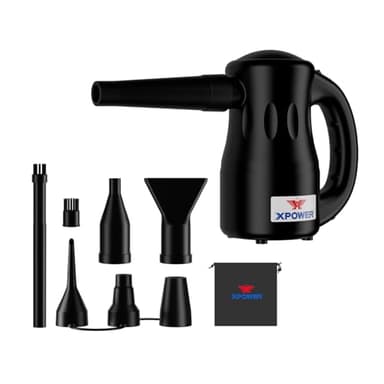XPOWER Dépoussiéreur électrique pour le séchage de la poussière et le gonflement de la voiture, soufflage de feuille d'ordinateur, noir, A-2