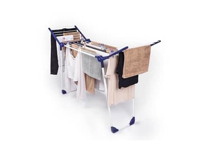 Leifheit Séchoir à linge Pegasus 120 Solid Compact, séchoir sur pied grande surface d'étendage, étendoir à linge solide et robuste de taille compacte