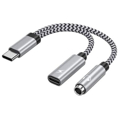 Adaptateur USB C Jack 2 en 1, Adaptateur USB C vers Jack 3,5mm, Adaptateur Casque USB C, Compatible avec iPhone 17 Pro Max/16/15, Samsung Galaxy S25, S24, S23, A45, A55 5g, Xiaomi, Google Pixel