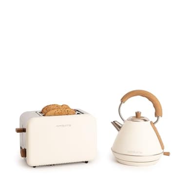 CREATE/PACK TOAST RETRO + KETTLE RETRO L/Grille-pain blanc cassé avec bouilloire blanc cassé/Bouilloire 1,7 L
