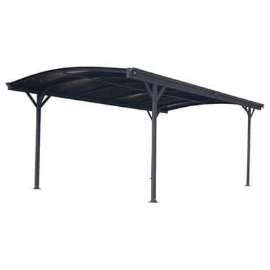 X-Metal Carport Autoportant en Aluminium et Polycarbonate 6mm 13m² | Protection Véhicule Anthracite avec Kit d'ancrage | Structure Résistante Anti-UV avec Gouttières
