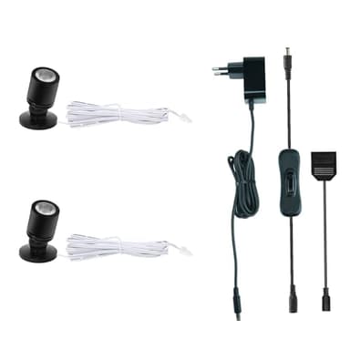 Monsing LED Spotlichter für den Innenbereich Schranklicht Bilderlichter Akzentlichter 1W Schwenkbar Mini led spot für Schrank, Flur, Galerien, Geschäfte, Schmuckschrank