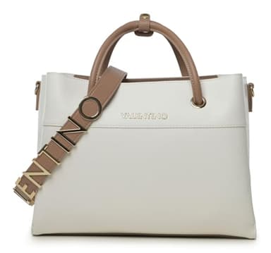 Valentino Alexia Shopping Bag Bianco/Cuoio