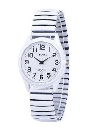 ALCENTIS Nouveauté Montre Femme Bracelet Extensible Blanc, Cadran Analogique, Design Élégant (Bracelet Blanc)