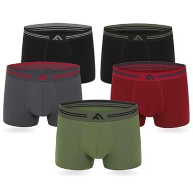 FM London Lot de 5 boxers très doux, en bambou, sans étiquette, coupe élastique, pour homme