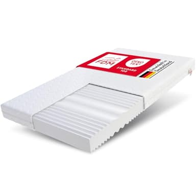 FDM Matelas 80x200 cm, fermeté H3/H4, Hauteur 12 cm, Matelas roulé Double Face, Mousse HR, 7 Zones de Confort, Housse hypoallergénique Lavable en Jersey, certifiée Oeko‑Tex, Verdura