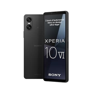 Sony Xperia 10 VI Noir - 6.1 Pouces 21:9 Wide OLED - Trois Longueurs Focales - Prise Jack 3.5 mm - Android 14 - Débloqué - 128GO - 8GO RAM