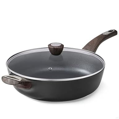 SENSARTE Sauteuse 30 cm avec Couvercle, Antiadhésif Sans PFOA, Compatible Induction, Manche Restant Froid - Parfaite pour Ragouts, Sautés et Cuissons Saines