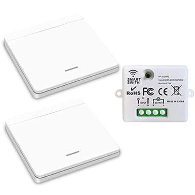 DieseRC Interrupteur d'éclairage sans fil, interrupteur de sécurité de l'émetteur RF et contrôleur de récepteur 10A, installation facile pour lampe jusqu'à 1500W