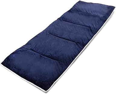 campMax 75x190 cm XL Matelas de camp en coton, Matelas de camping doux avec 4 sangles de fixation, Ultra-léger et polyvalent pour lit de camping, chaise longue de jardin, transat, Bleu