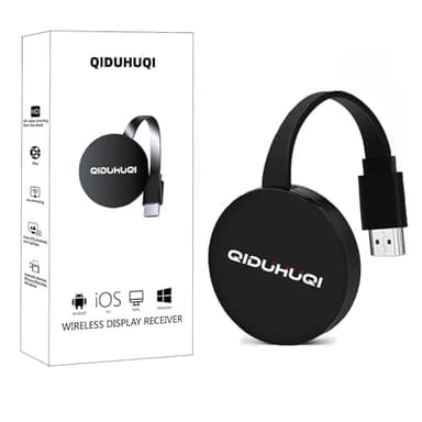 4K Wireless HDMI dongle,2.4GHz Miracast HDMI Dongle,compatibles Android/iOS/i-Phone/i-Pad/Supporte Miracast,DLNA, Airplay (Noir Charbon)