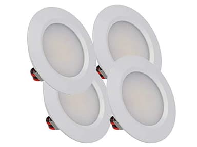 LEDLUX Lot de 4 mini spots LED encastrables ronds slim 3 W CC 12 V 24 V trou 50 mm pour éclairage de cuisine, salle de bain, camping-car