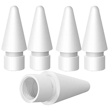 5 Pointes de Rechange pour Apple Pencil 1/2/Pro Génération, Embouts de Rechange Haute Sensibilité et Nibs Tip de Contrôle Précise pour iPad Pencil