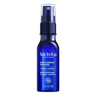 Melvita - Eau Florale de Rose Hydratante - Tonique Apaisant ou Brume Rafraîchissante - Parfum Subtil pour le Bien-Être Quotidien - 50 ml