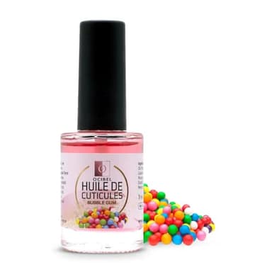 OCIBEL - Huile de cuticule parfumée Bubble Gum - 11 ml pour Manucure, Faux Ongles et Nail Art