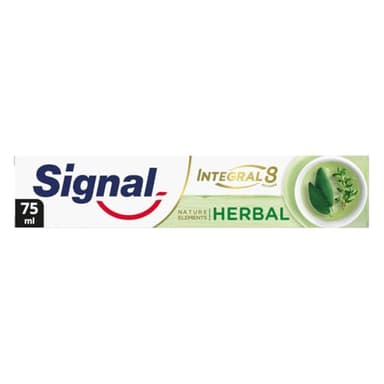 SIGNAL - Dentifrice Intégral 8 Nature Elements Herbal - Gencives renforcées - Zinc minéral - 96% d'ingrédients d'origine naturelle - 75ml