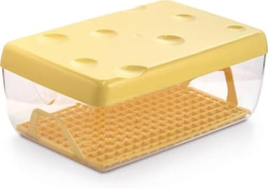 Snips Boîte à Fromage, 3 LT, Conteneur Transparent et Couvercle Jaune, Grille Détachable, Dimensions 26 x 17 x 10, Made in Italy