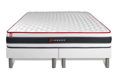 Ensemble Double sommier + Matelas Energy Ressorts ensachés et mémoire de Forme 200x200 | Epaisseur : 22 cm | Confort : Ferme