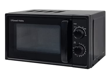 Russell Hobbs RHM1725B Petit micro-ondes Textures manuelles 700 W avec 5 niveaux de puissance et minuterie de 30 min, fonction de dégivrage et nettoyage facile, noir