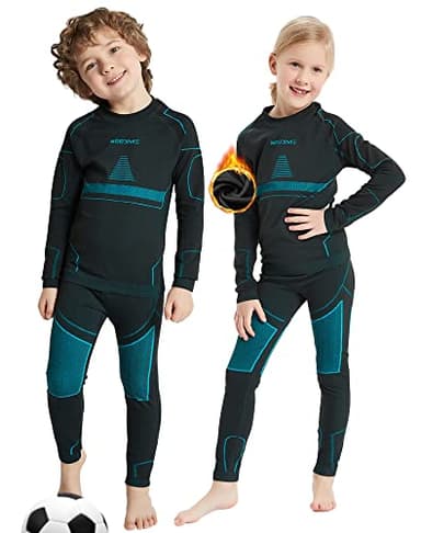 NOOYME Ensemble de sous Vetement Thermique Enfant Fonctionnel Ensemble Thermique Respirant Antibactérien Tenant Chaud pour Garçon Fille pour Sport Ski Football Basket en Automne Hiver