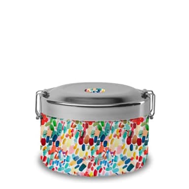 QWETCH - Bento Isotherme Arty 850ml - Lunchbox à Compartiments Inox - 4h Chaud et 6h Froid - Sans BPA & Réutilisable - Pour bureau, voyage, camping, pique-nique