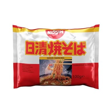 NISSIN - Demae Ramen - Saveur Yakisoba -1 carton de 10 sachets de 100g