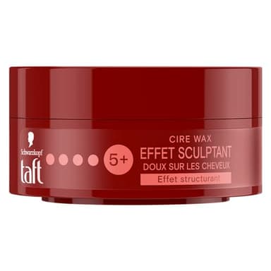 Schwarzkopf - Taft - Cire Wax - Cire Cheveux Homme - Effet Sculptant - Fixation Forte - Longue Durée - Tenue 24h - Coiffant Cheveux - Pot de 75 ml
