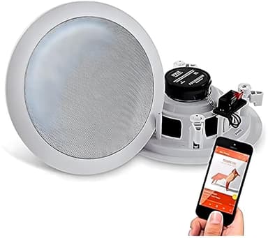 Pyle Enceintes Bluetooth 2 Voies à Encastrer – Système Mur/Plafond avec Connexions Rapides – Grilles Rondes ou Hexagonales Interchangeables – Haut-Parleurs Sans Fil Puissants