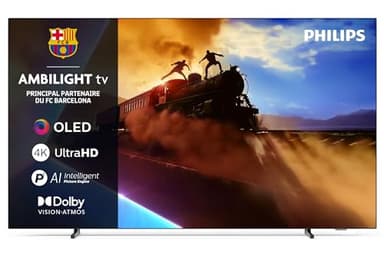 Philips Ambilight 55OLED760 4K OLED Smart TV - Écran 55 Pouces avec P5 AI Perfect Picture Engine Ultra HD, Titan OS, Dolby Vision et Atmos Sound - Compatible Alexa et Assistant Vocal Google