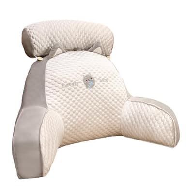 Yajimsa Oreiller De Lecture avec Accoudoirs - Oreiller De Lecture De Repos Au Lit,avec Cale Nuque & Bras - Confort Et Ergonomie Coussin Cale Dos Canapé pour Lit & Fauteuil & Canape 50x70cm