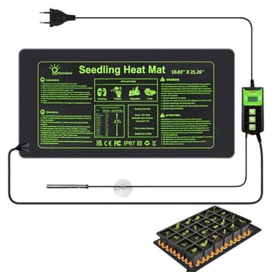 Rakuker Tapis Chauffant Semis, Nappe Chauffante avec Thermostat et Durée Options, Tapis Chauffant pour Semis, Serre Chauffante pour Semises, Animaux, Reptiles, Multiplication Serre, Culture Bac