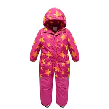 Generisch Combinaison de ski thermique pour enfant garçon - Combinaison d'hiver chaude - Coupe-vent - Avec combinaison amovible - Pour l'extérieur, Rose, 8-9 ans