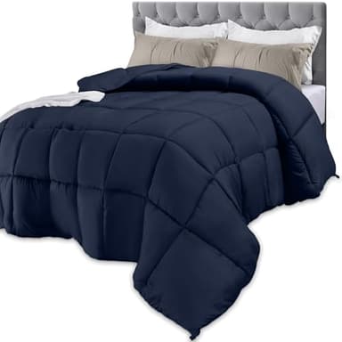 Utopia Bedding, Couette sans Housse pour Toute l'année 4,5 tog, en Microfibre Douce et Respirante à Point carré, idéale pour Temps Froid, Lavable en Machine (Bleu Marine, lit jumeau)