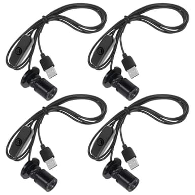 GOMETY Lot de 4 mini spots LED à affichage LED, petits projecteurs en aluminium avec tête de lumière rotative, petits spots encastrables, réglables, pour véranda, vitrines, armoires à bijoux