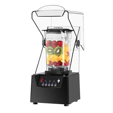 MZBDYYF Blender Industriel 2200W Blender de Bouclier Silencieux Commercial Professionnel 2L pour Le concassage de Glace, Les Shakes et Les Smoothies - idéal pour l'utilisation de la Cuisine
